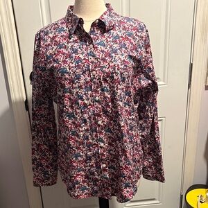 L.L. Bean Multicolor Floral Button Down Shirt